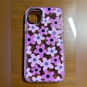 iPhone 11 Casetify Sixties Retro Violet Floral on Clear Background